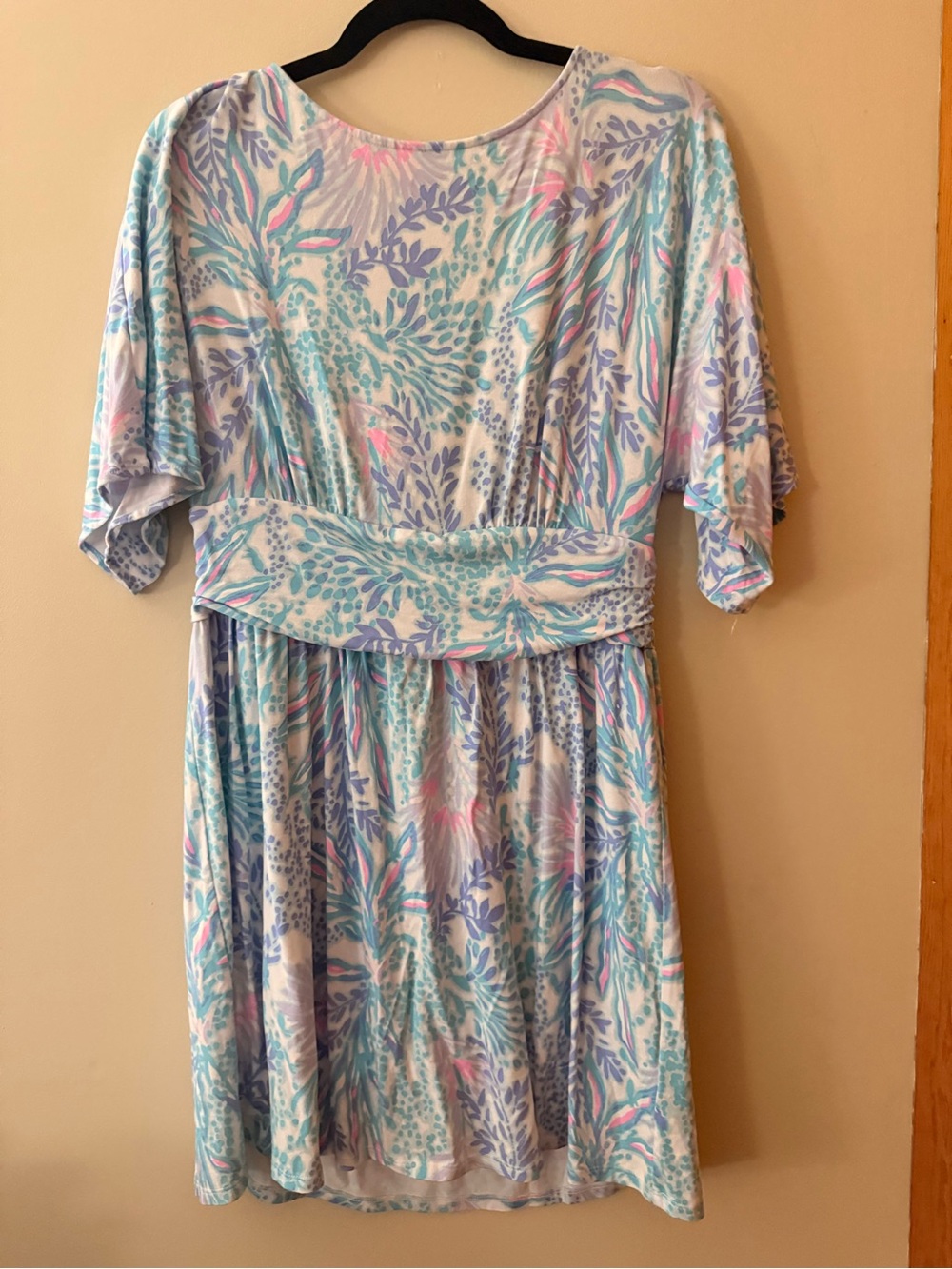 Lilly Pulitzer Pastel Floral Short Sleeve Parigi Romper- Light Blue & Pink